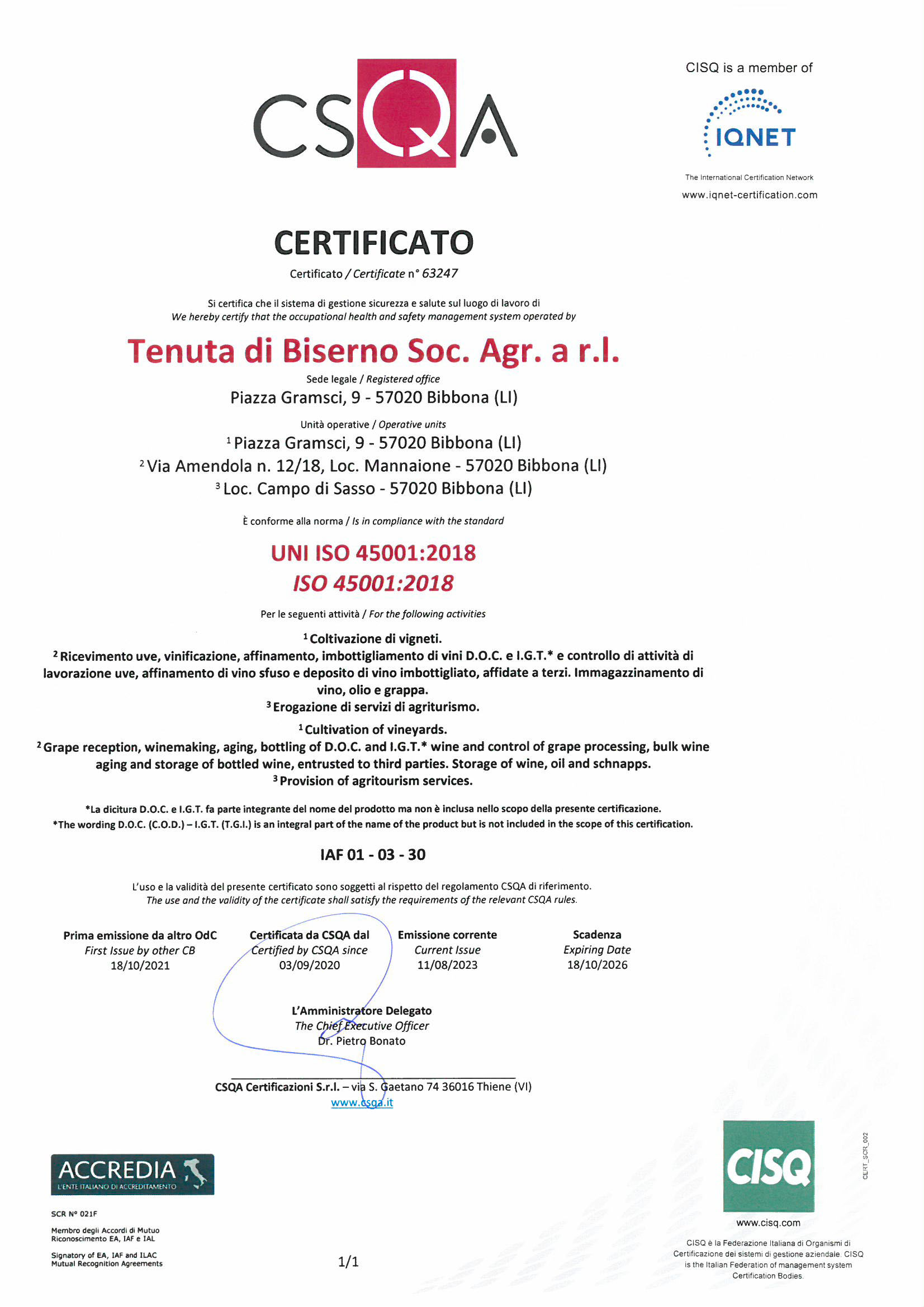 Certificazioni 1