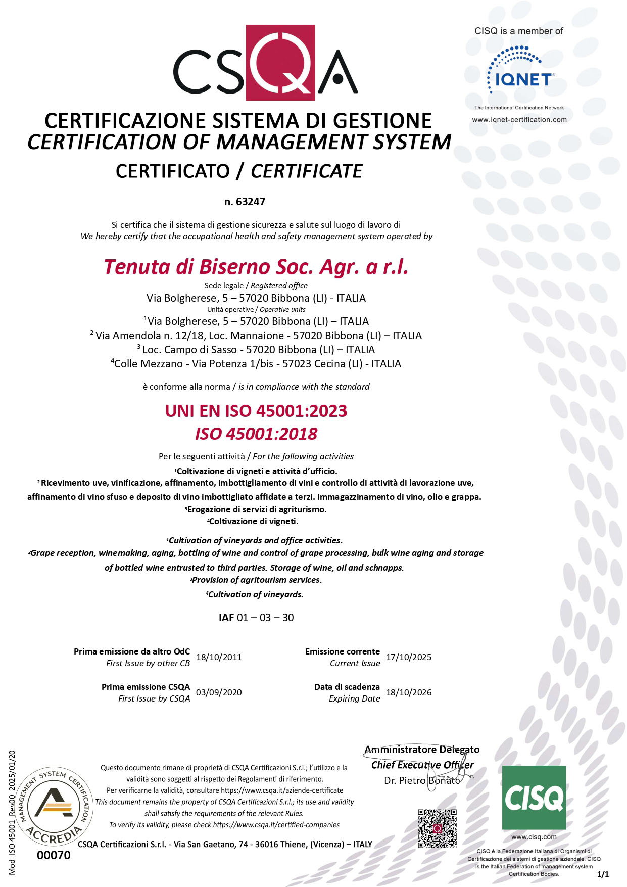 Certifications 1